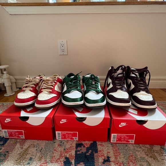 Nike Dunk Hightop Sneaker (Burgundy Crush) W7.5 - Picture 6 of 7